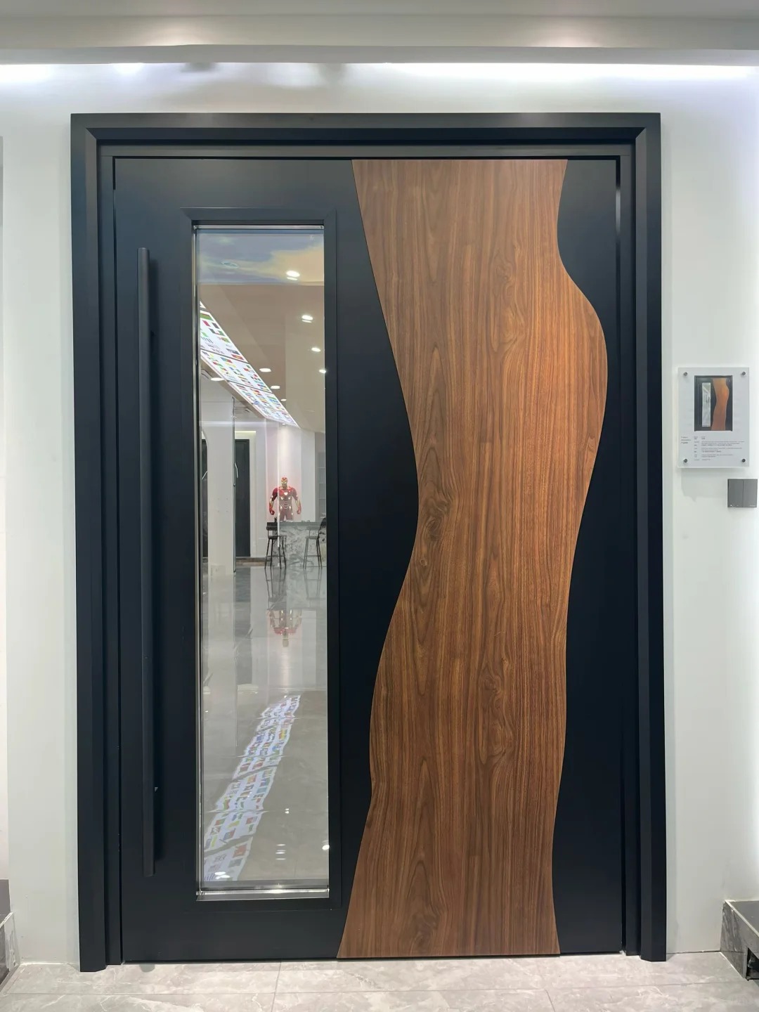Curved-Wood‑grain-Inlay-Entrance-Door