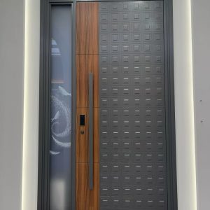 Mixed‑Finish-Sidelight-Entrance-Door