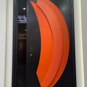 Orange-3D-Sculpture-Sidelight-Entrance-Door